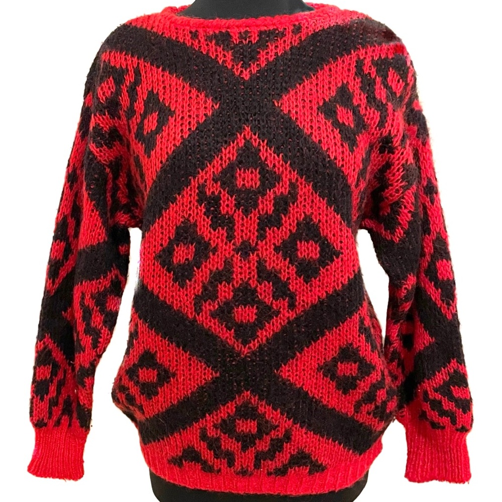 Vintage Abstract Wool Knit Sweater